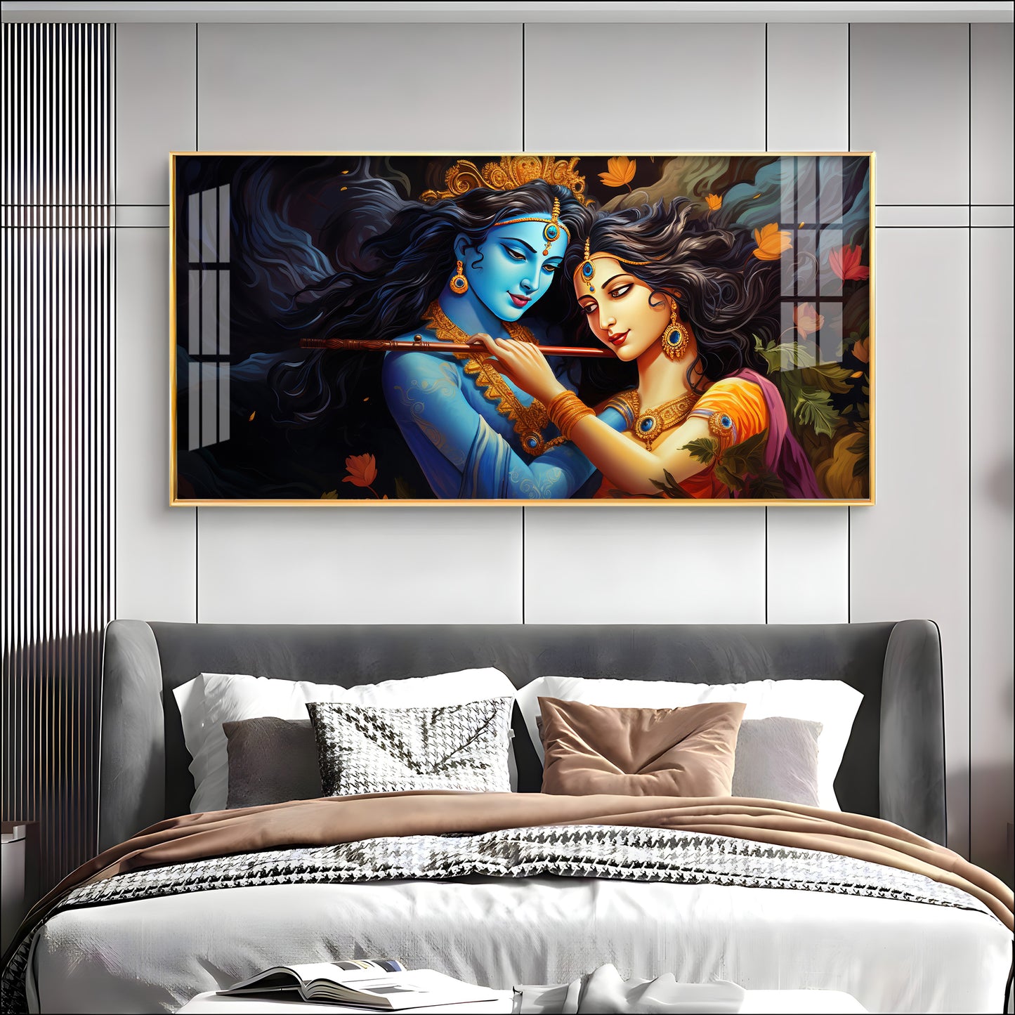 Unique Bond Of Radha Krishna Premium Acrylic Horizontal Wall Art