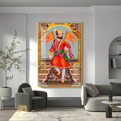 Divine Chhatrapati Shivaji Maharaj Premium Acrylic Vertical Wall Art