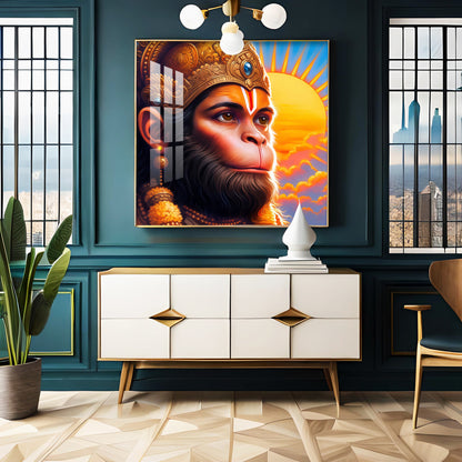 Jai Shri Bajarang Bali Premium Acrylic Square Wall Art