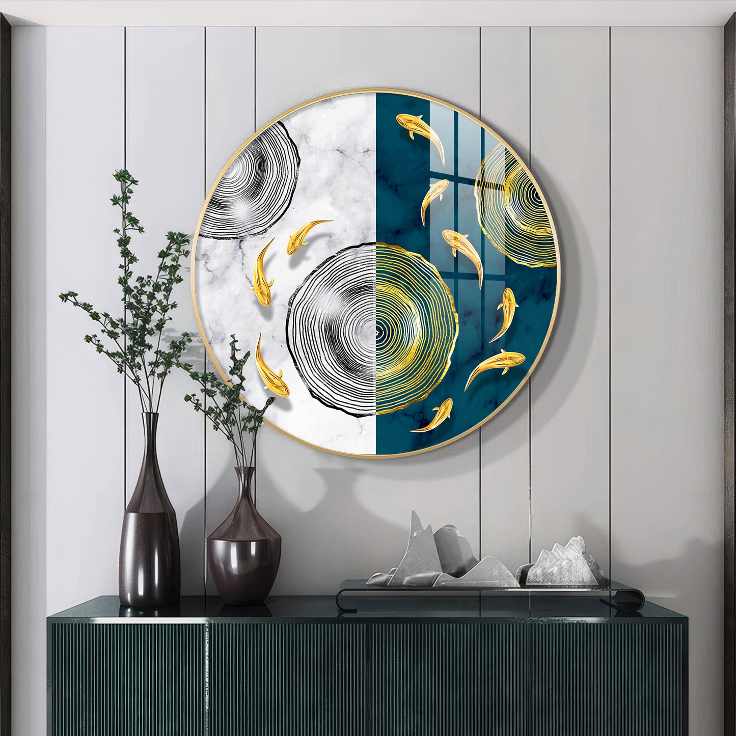 Goldfish Dreamscape Premium Acrylic Round Wall Art
