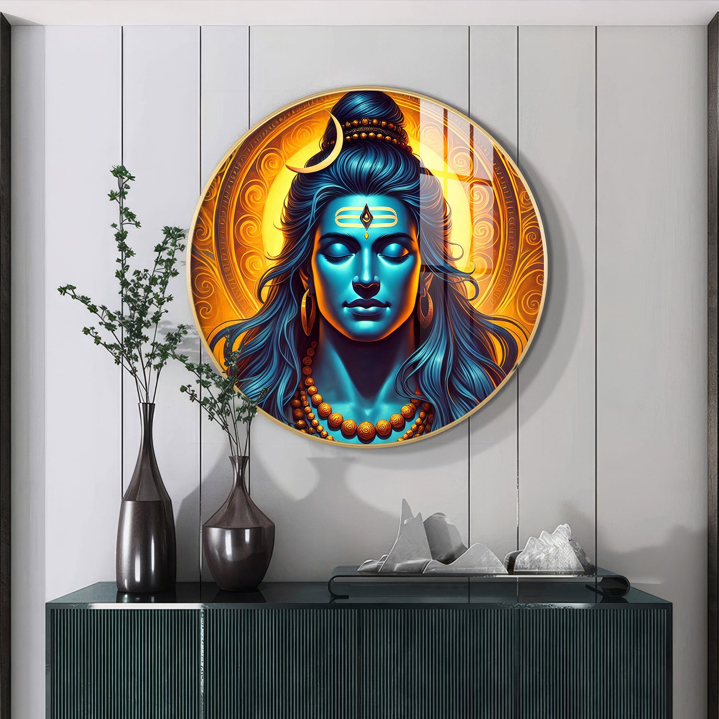Supreme Soul Shiva Premium Acrylic Round Wall Art