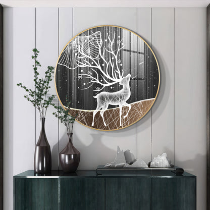 Radiance Deer Premium Acrylic Round Wall Art