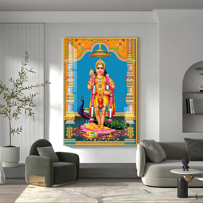 God Murugan Kartikeya Premium Acrylic Vertical Wall Art