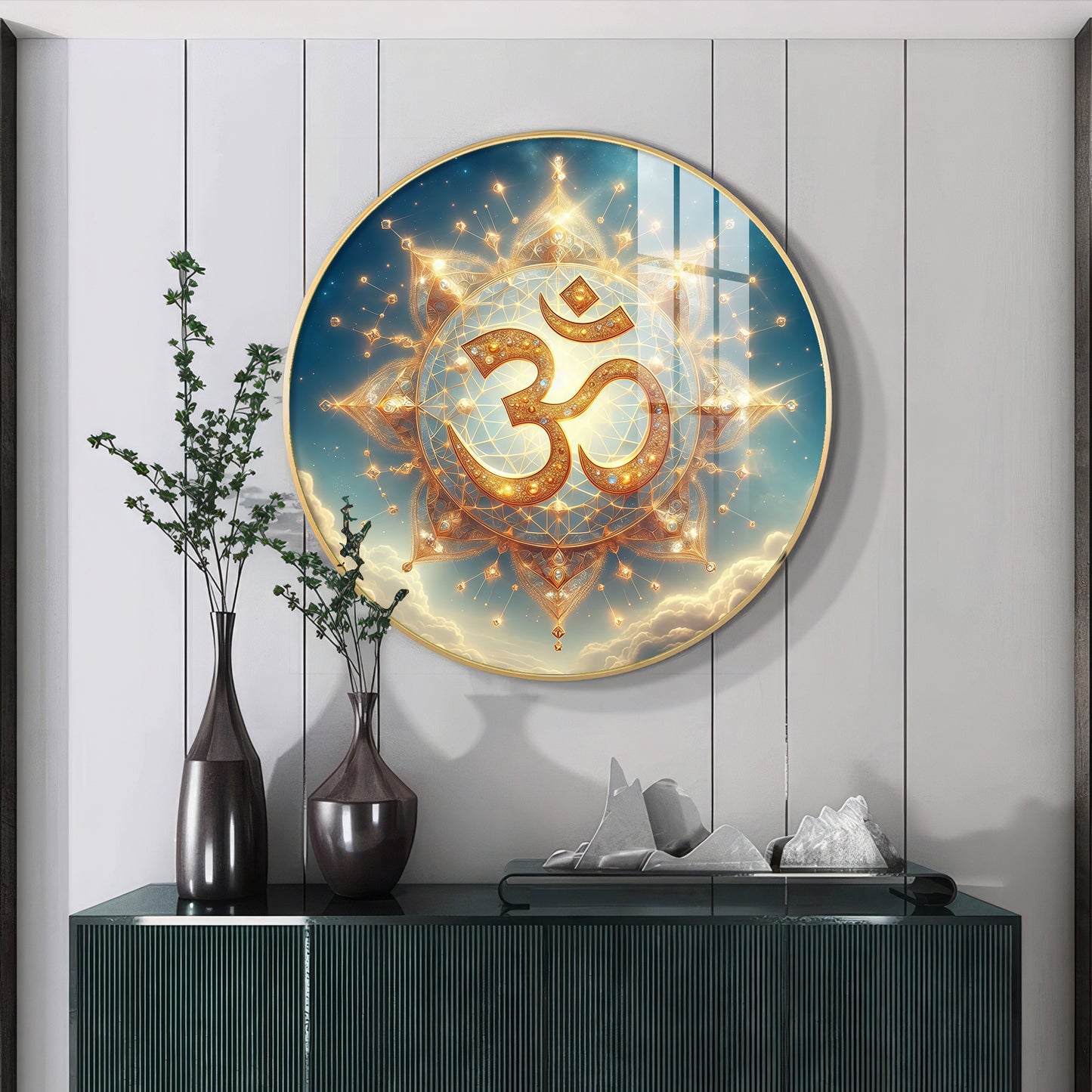 Om Incarnation Premium Acrylic Round Wall Art