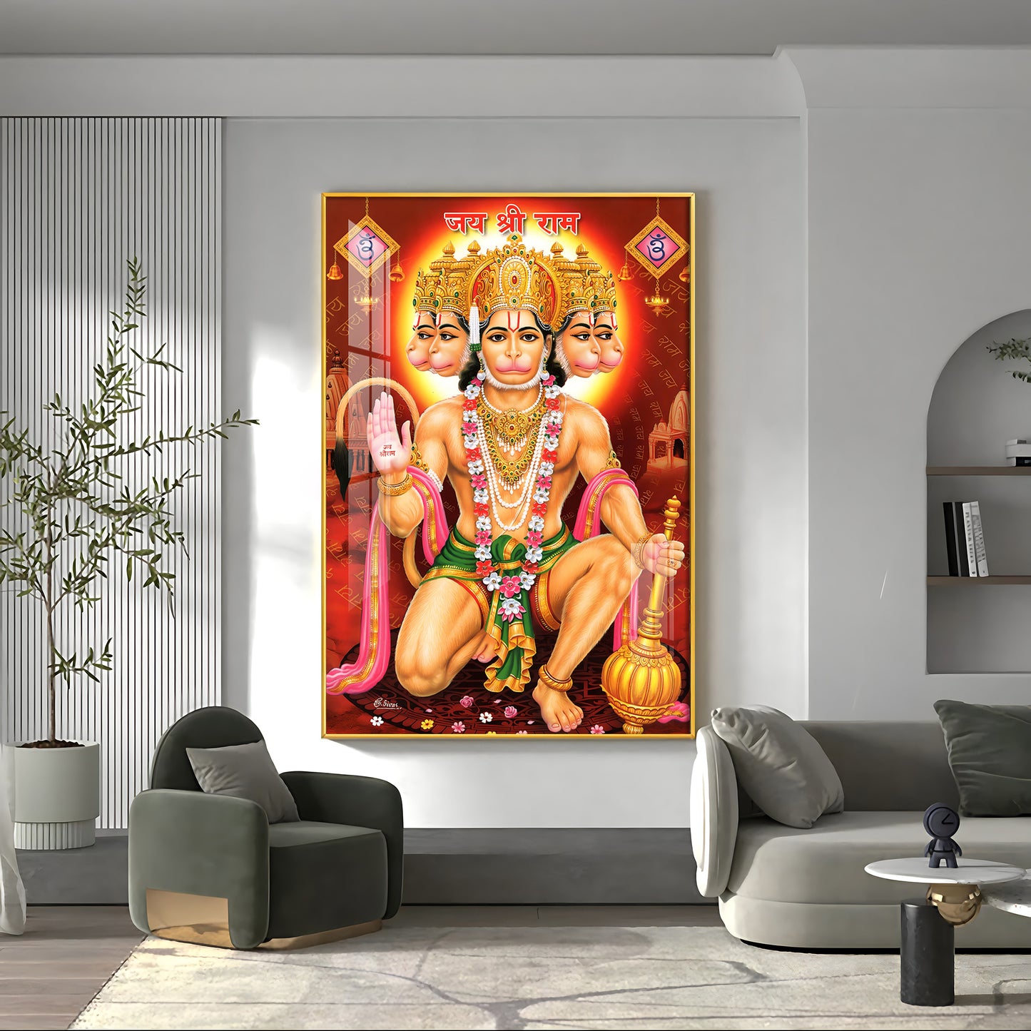 Majestic Lord Hanuman Premium Vertical Acrylic Wall Art