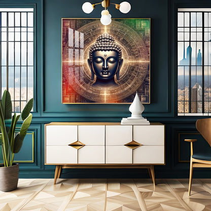 Divine and Peaceful Buddha Premium Acrylic Square Wall Art
