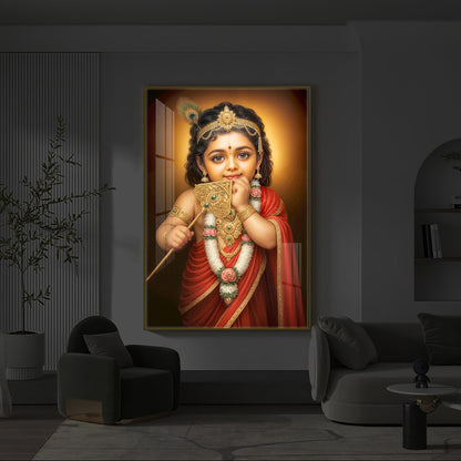 Little Murugan Ji Modern Luxury Backlight Vertical Wall Art