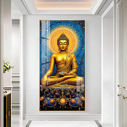 Calm Buddha Deliberation Premium Acrylic Vertical Wall Art