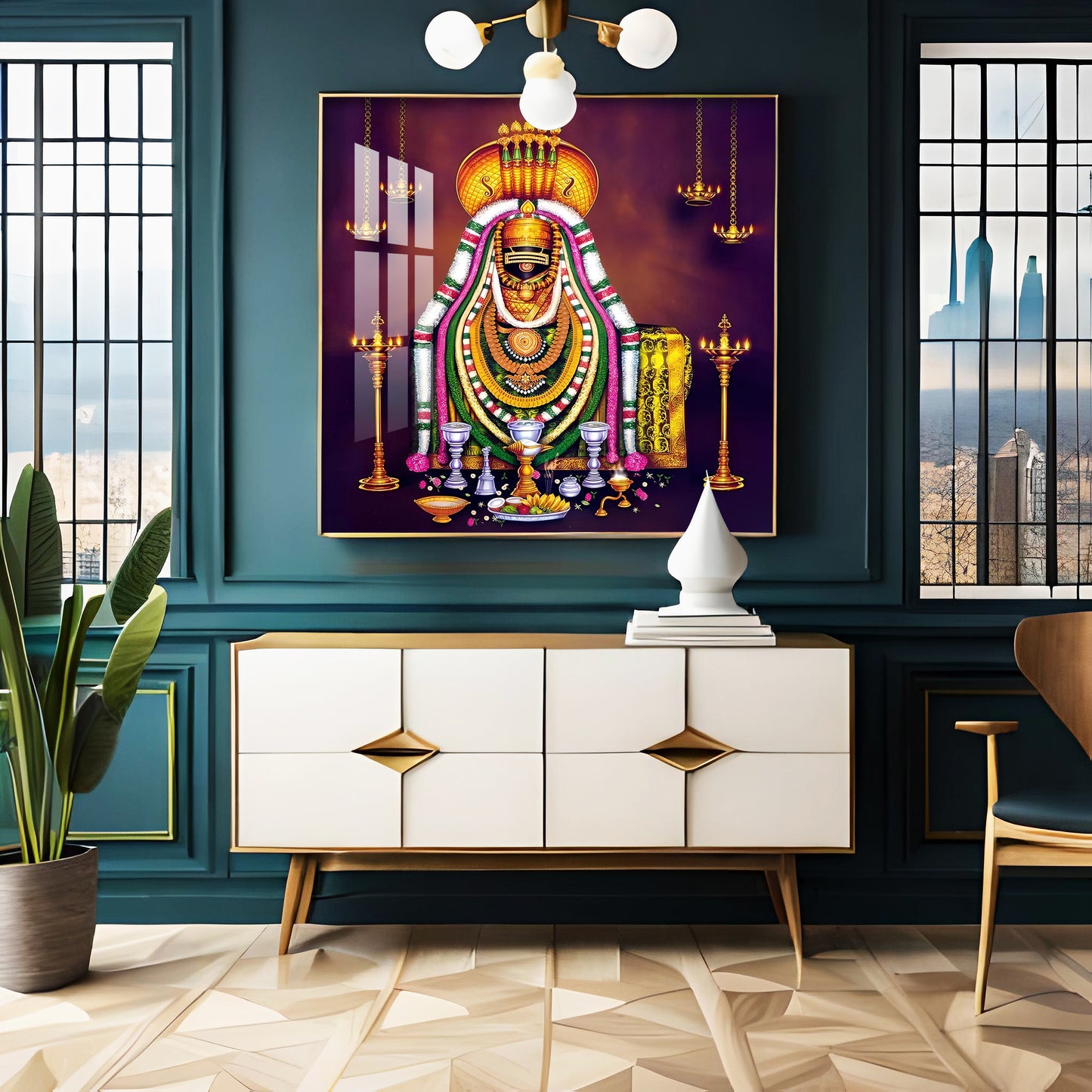 Lord Arunachaleswarar Premium Acrylic Square Wall Art