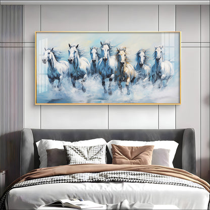 Fairytale Seven Horses Premium Acrylic Horizontal Wall Art