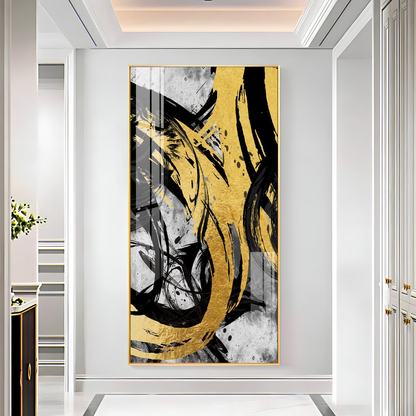 Brush Art Premium Acrylic Vertical Wall Art