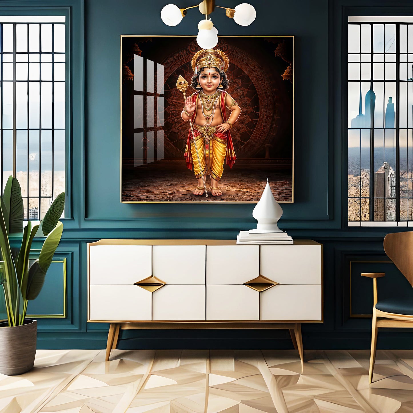 Bhagwan Murugan Ji Premium Acrylic Square Wall Art
