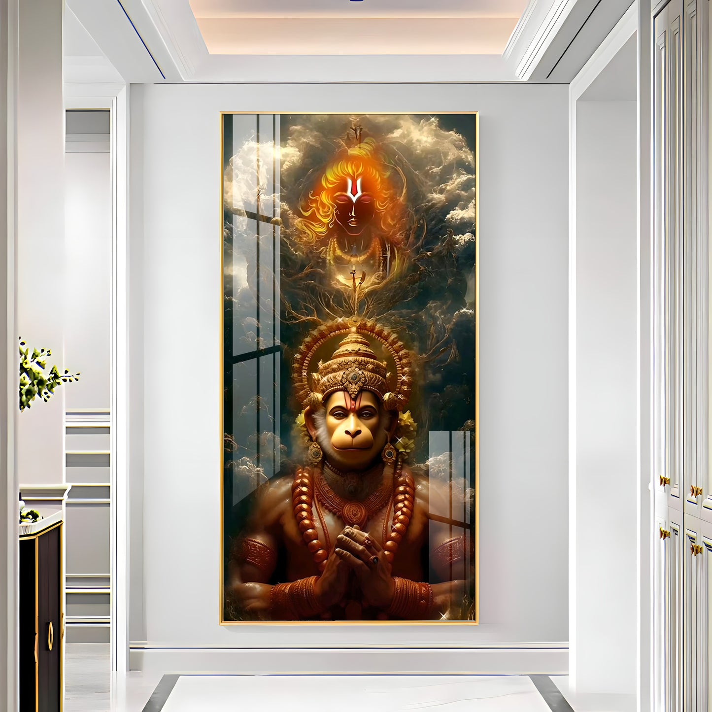 Sankatmochan Hanuman Premium Acrylic Vertical Wall Art