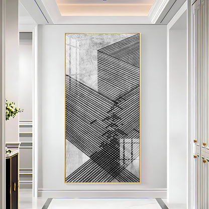 Black Stripes Abstract Premium Acrylic Vertical Wall Art