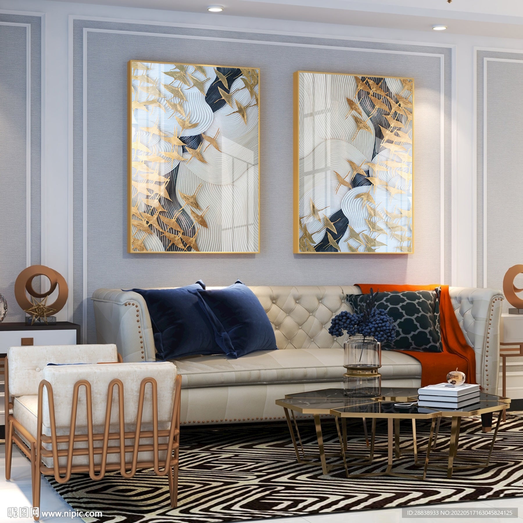 Luxe Canvas Premium Acrylic Vertical Wall Art (Set Of 2)