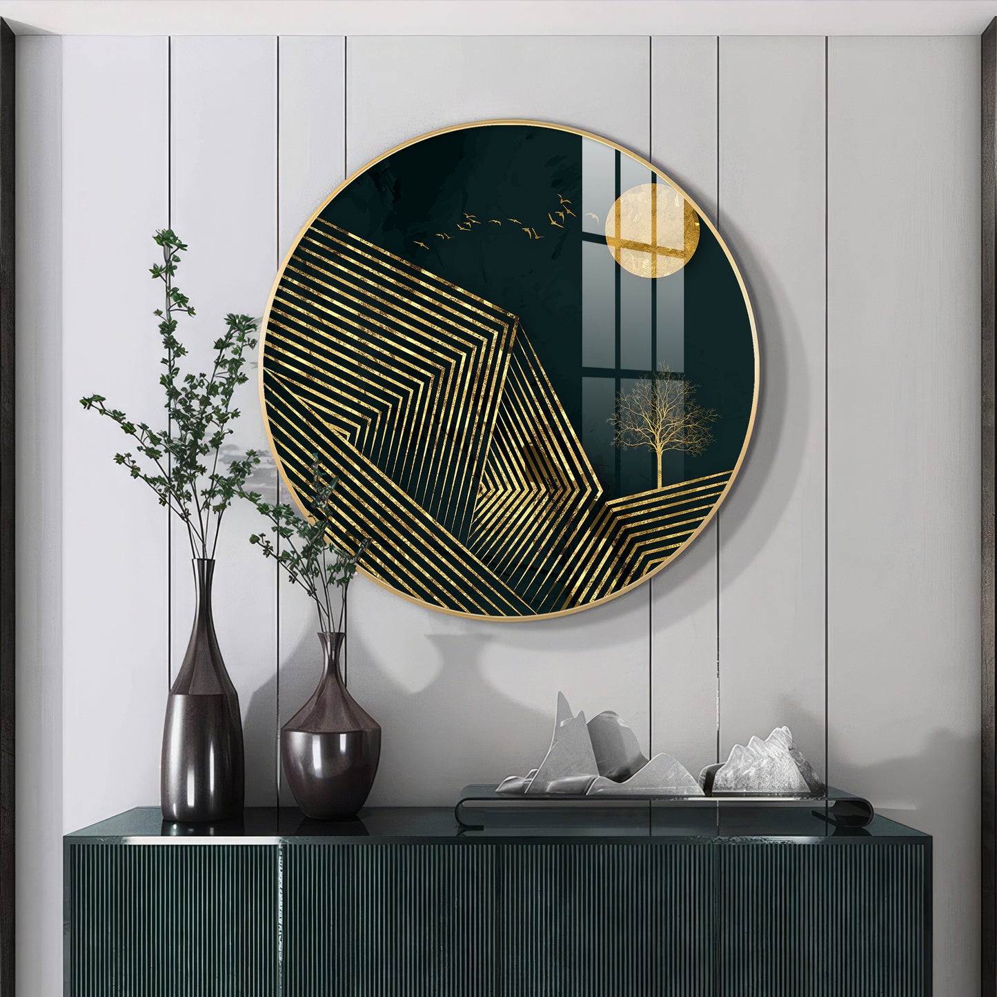Obsidian Luxe Premium Acrylic Round Wall Art