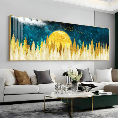 Golden Nightscape Premium Acrylic Horizontal Wall Art