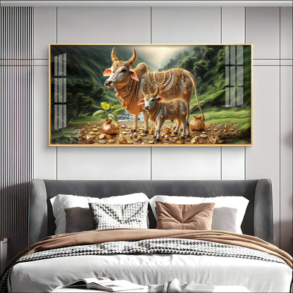 Nandi In Lush Green Forest Premium Acrylic Horizontal Wall Art