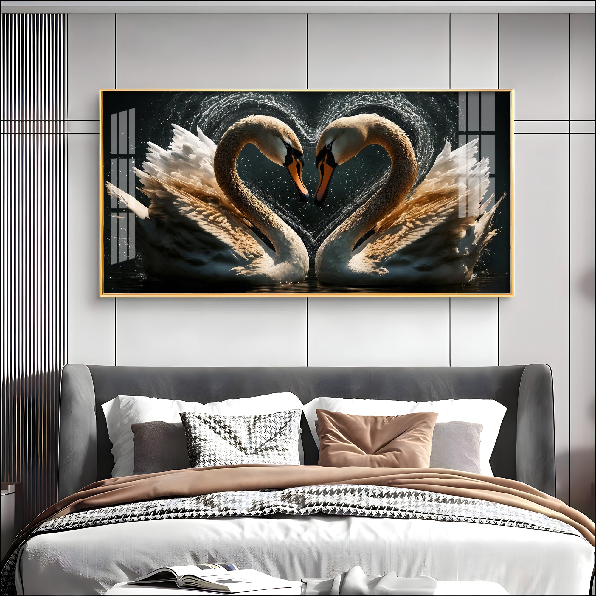 Swan On The Lake Premium Acrylic Horizontal Wall Art