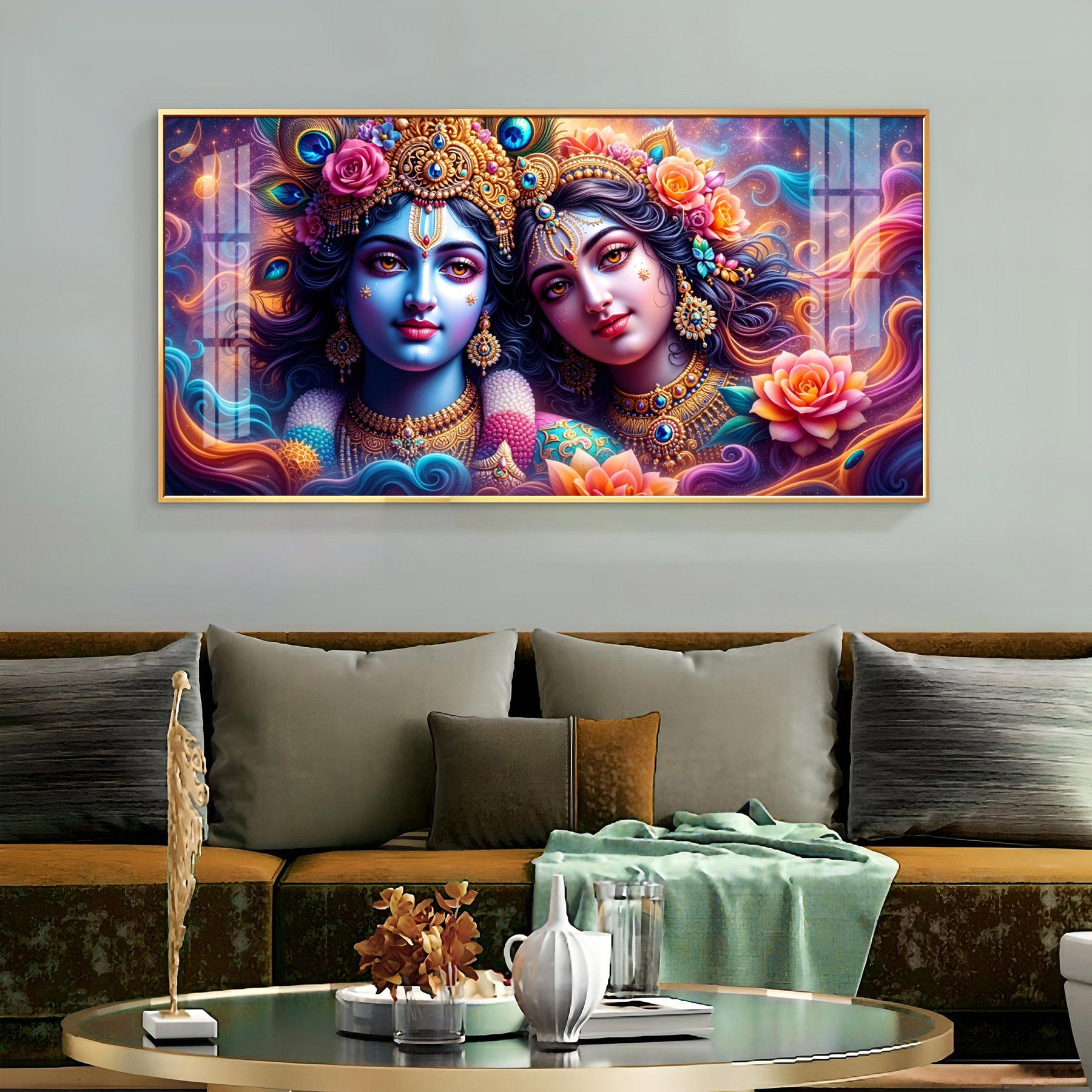 Radha's Hearts Entwined Premium Acrylic Horizontal Wall Art