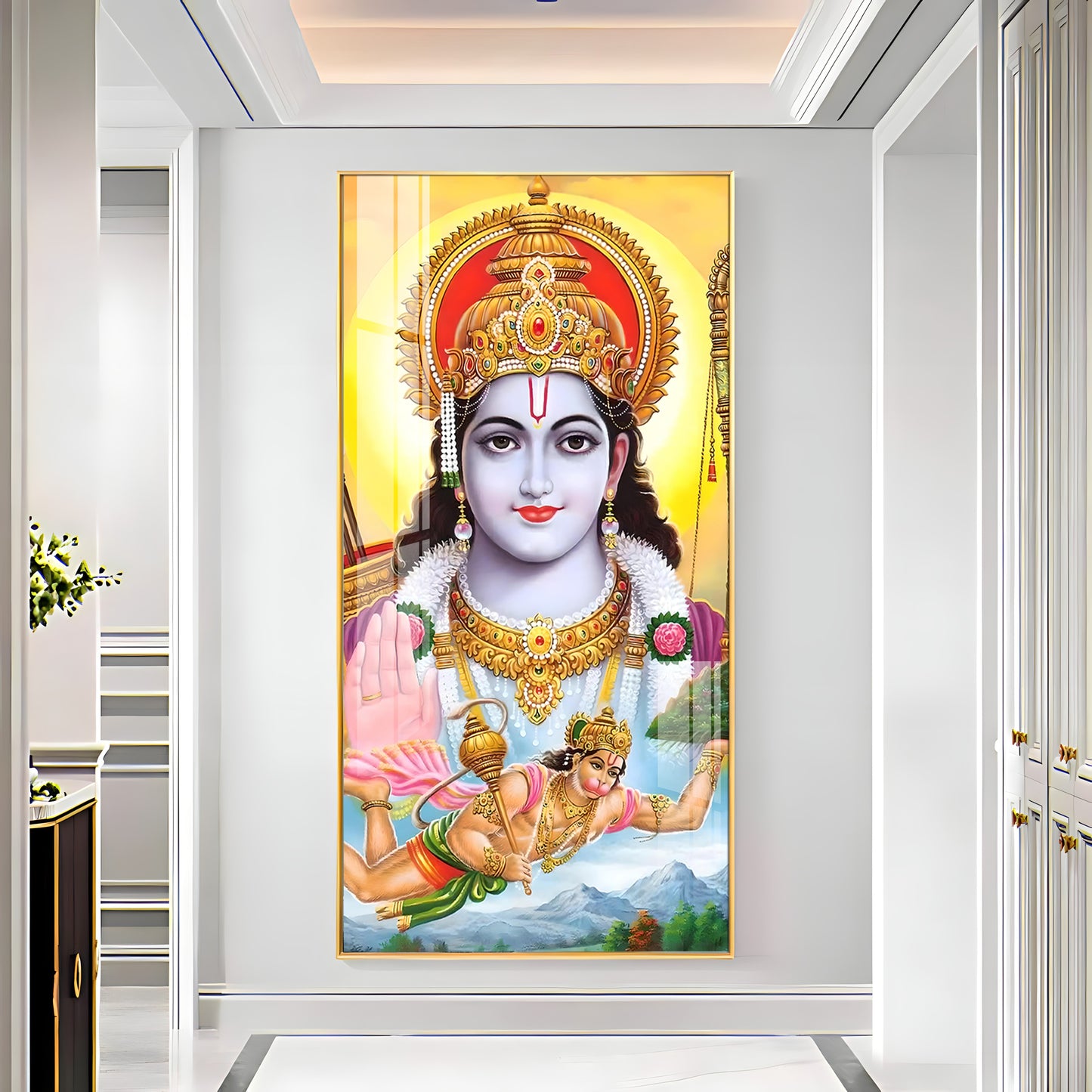 Jai Shree Ram Jai Veer Hanuman Premium Acrylic Vertical Wall Art