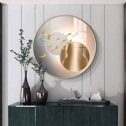 Circle of Fins Premium Acrylic Round Wall Art