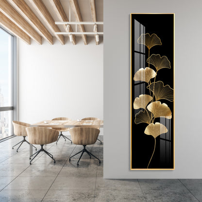 Ginkgo Leaf Design Premium Acrylic Vertical Wall Art
