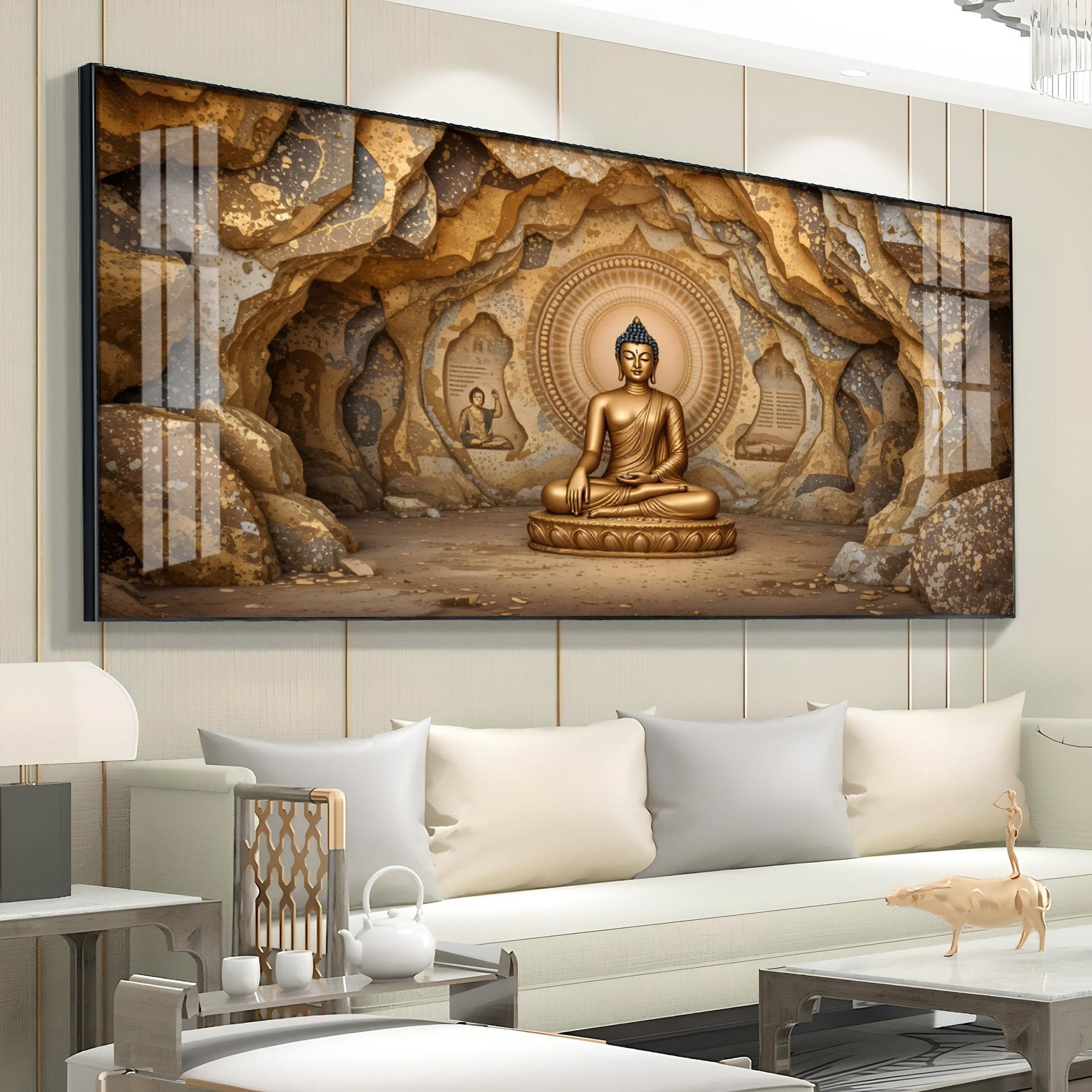 Divine Buddha Aura Premium Acrylic Horizontal Wall Art