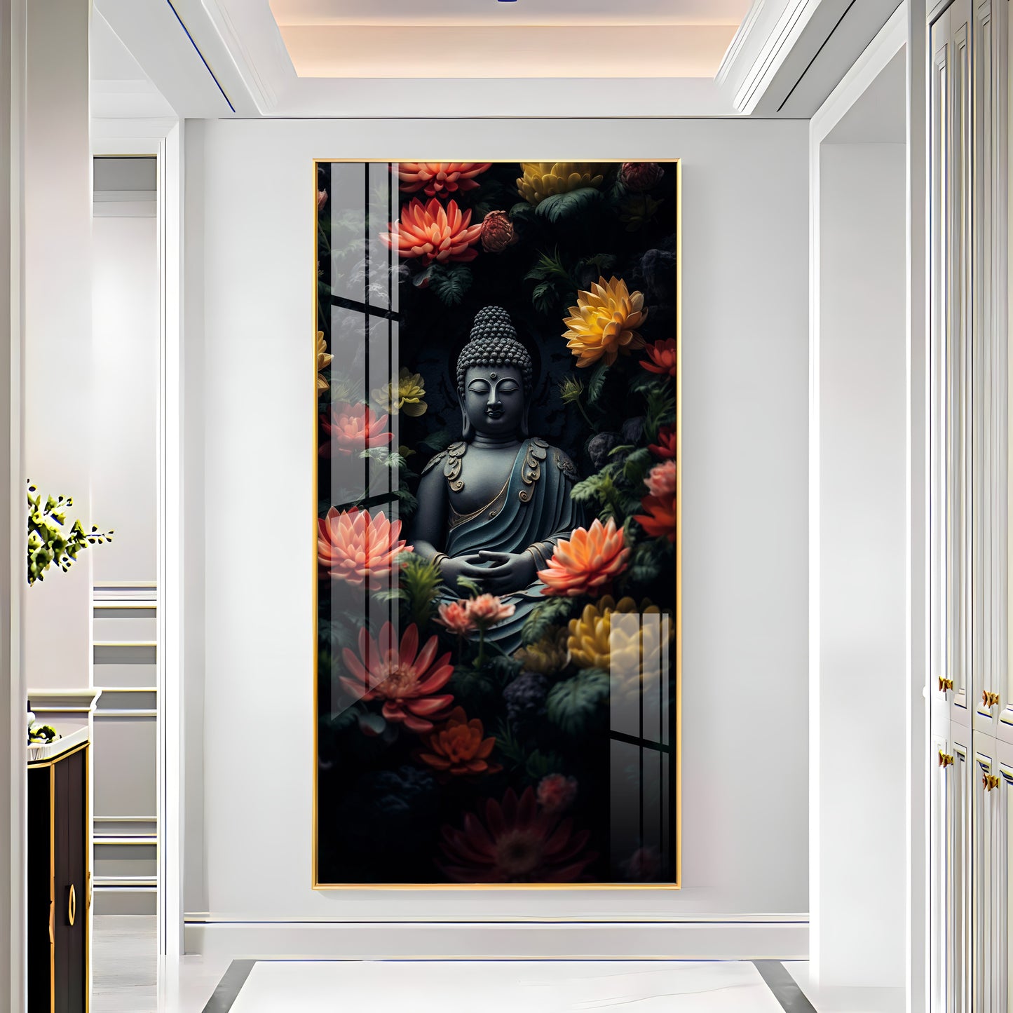 Majestic Buddha Premium Acrylic Vertical Wall Art