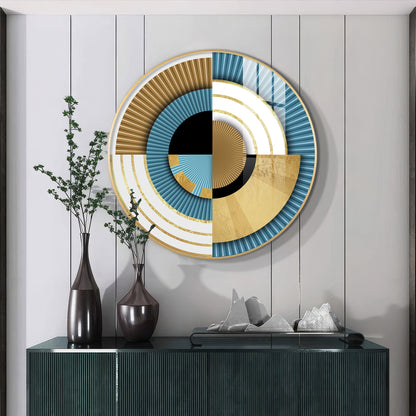 Luxe Waves Premium Acrylic Round Wall Art