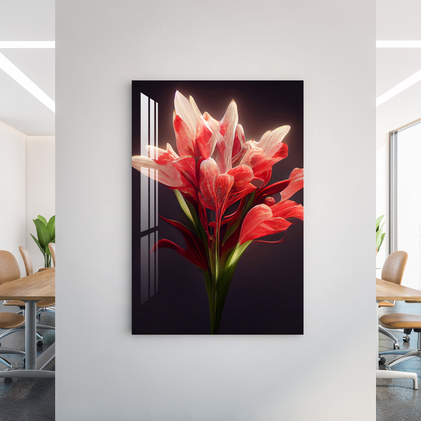 Red Lilies Acrylic Wall Art