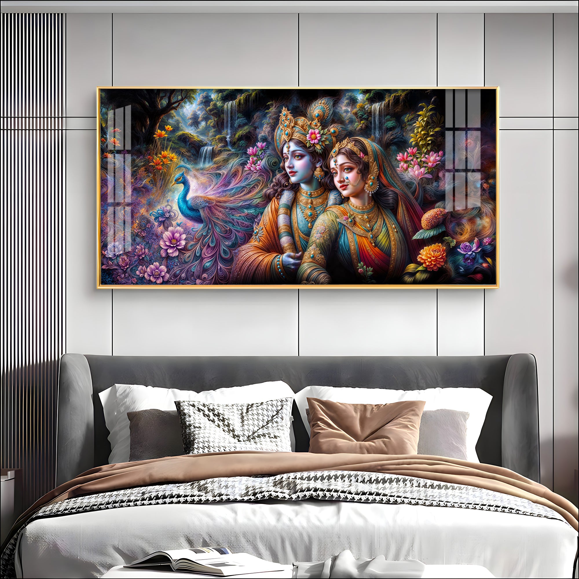 Radha & Krishna Masterpiece Premium Acrylic Horizontal Wall Art