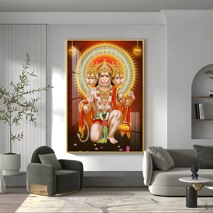 Divine Lord Hanuman Premium Vertical Acrylic Wall Art