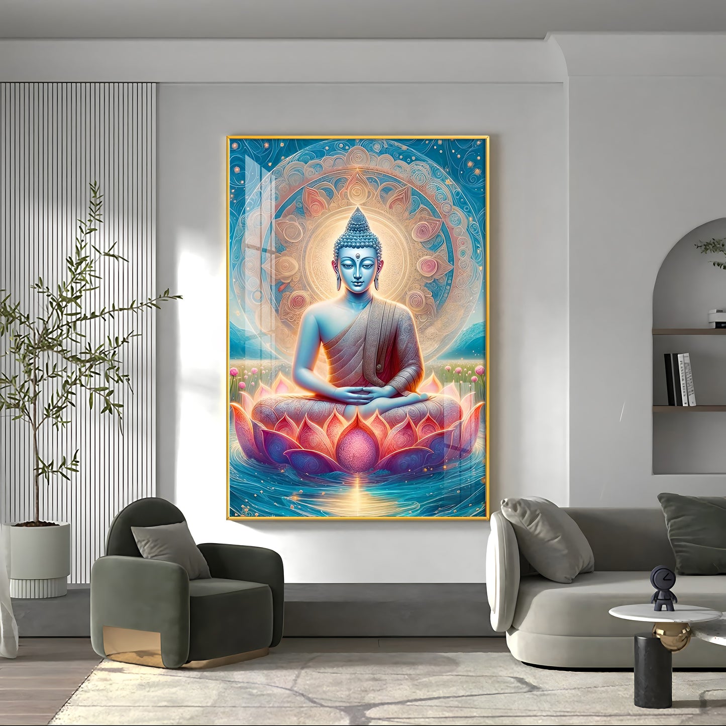 Dharvika buddha Premium Acrylic Vertical Wall Art