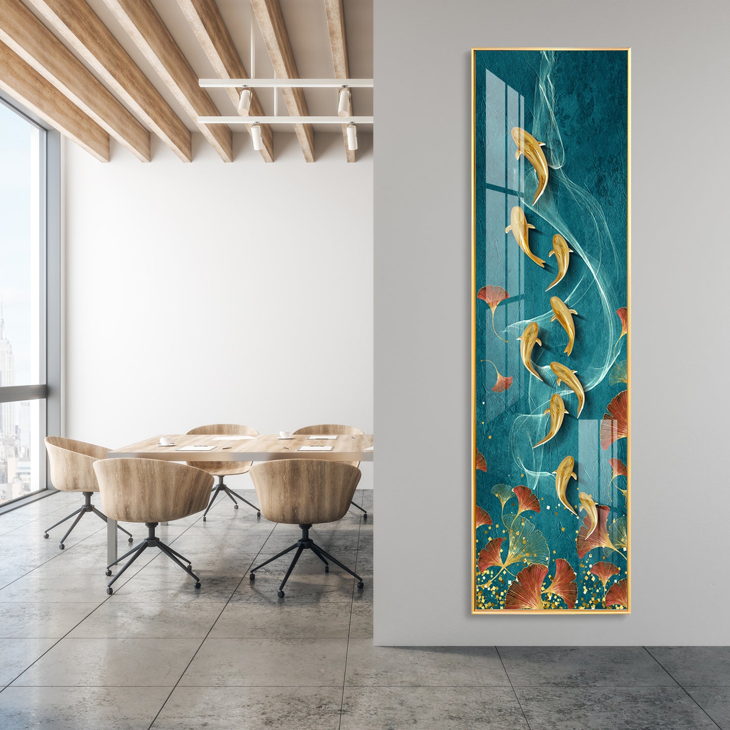 Aquatic Harmony Premium Acrylic Vertical Wall Art