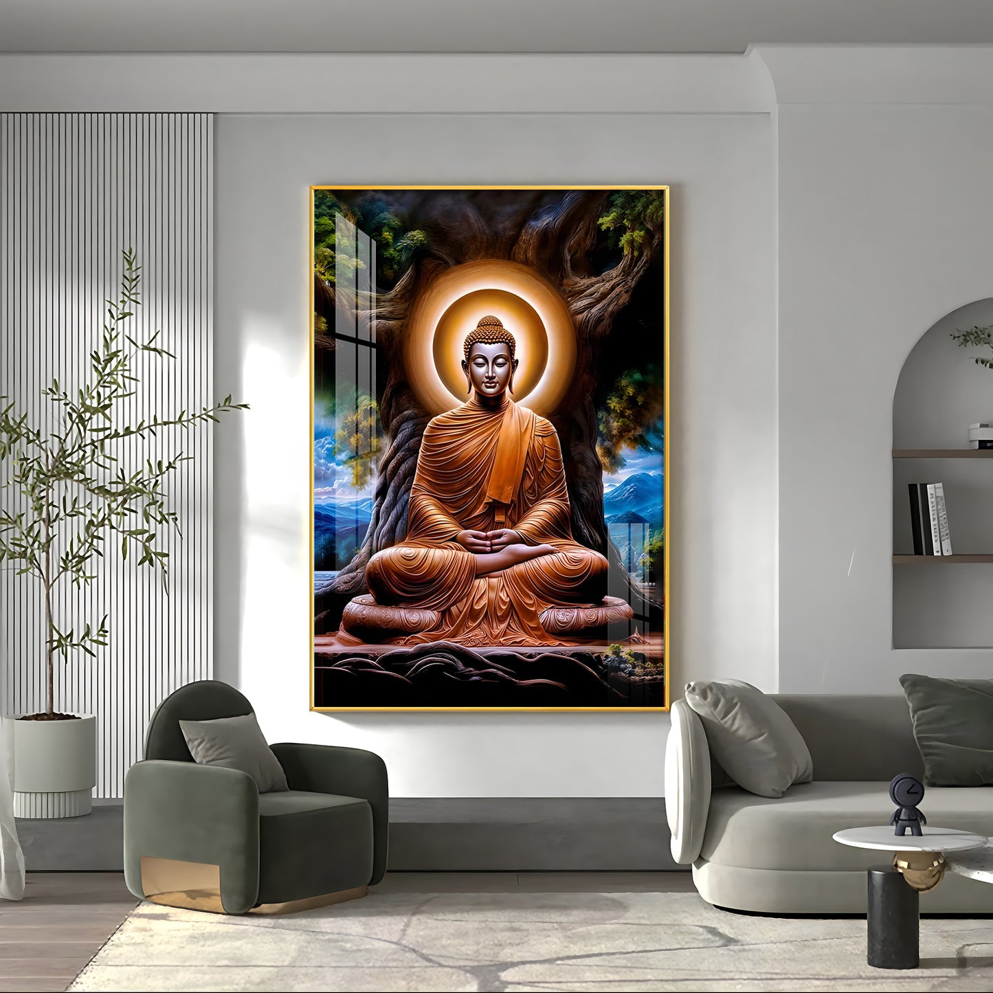 Masstone Buddha Premium Acrylic Vertical Wall Art