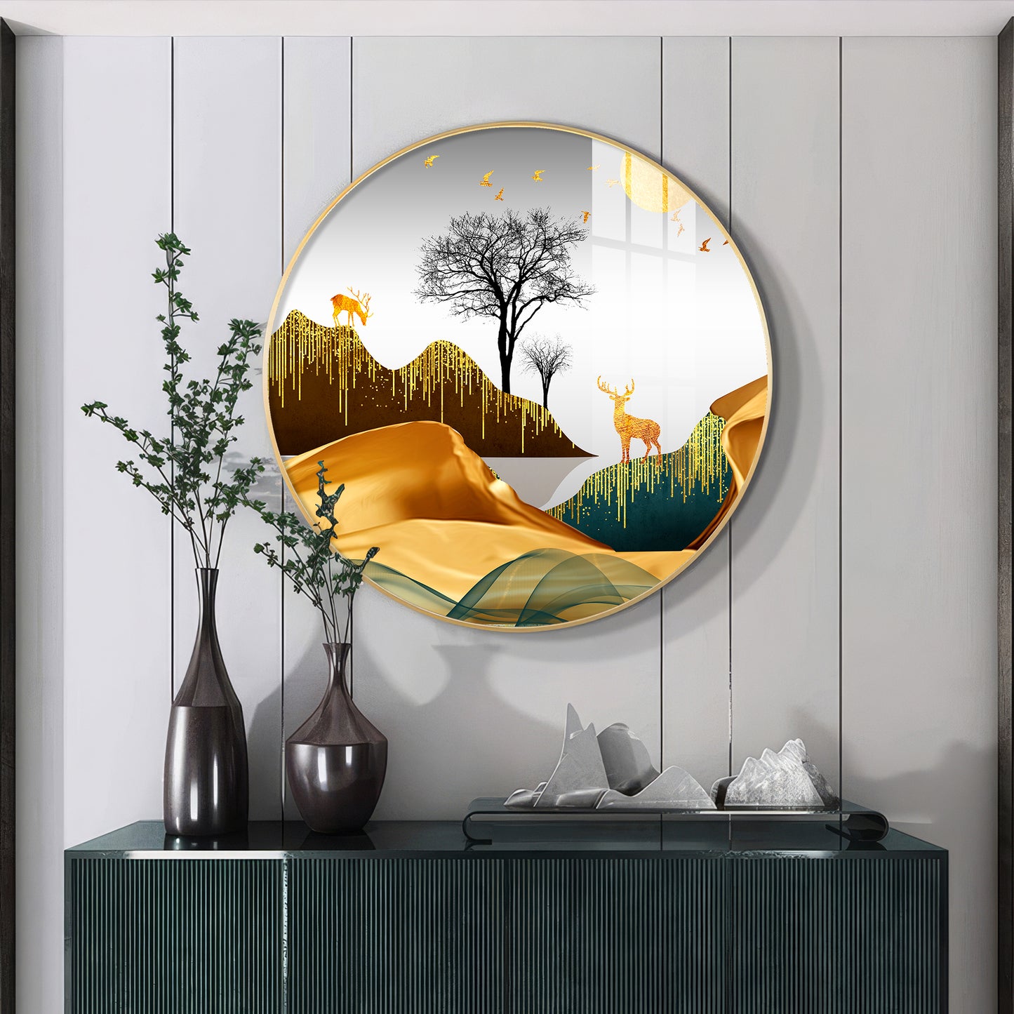 Forest Glade Premium Acrylic Round Wall Art