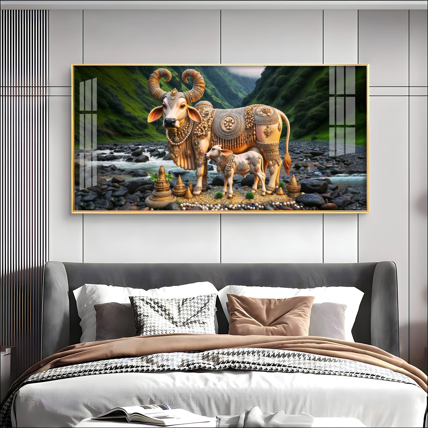 Golden Charm Premium Acrylic Horizontal Wall Art