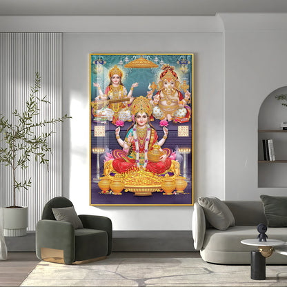 Goddess Grace Of Laxmi Premium Acrylic Vertical Wall Art