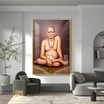 Noir Reflection Shri Swami Samartha Premium Vertical Acrylic Wall Art