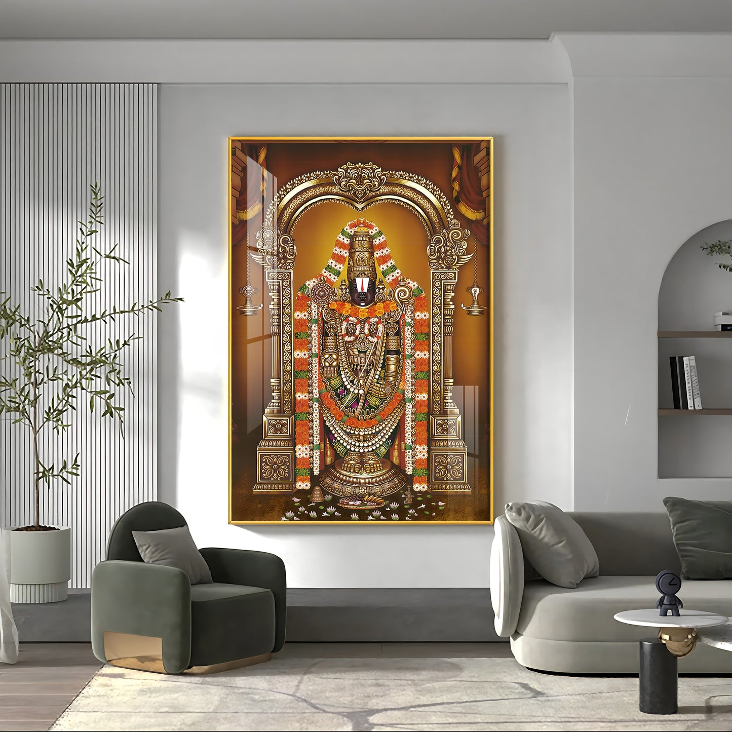 Majestic Lord Tirupati Balaji Premium Vertical Acrylic Wall Art