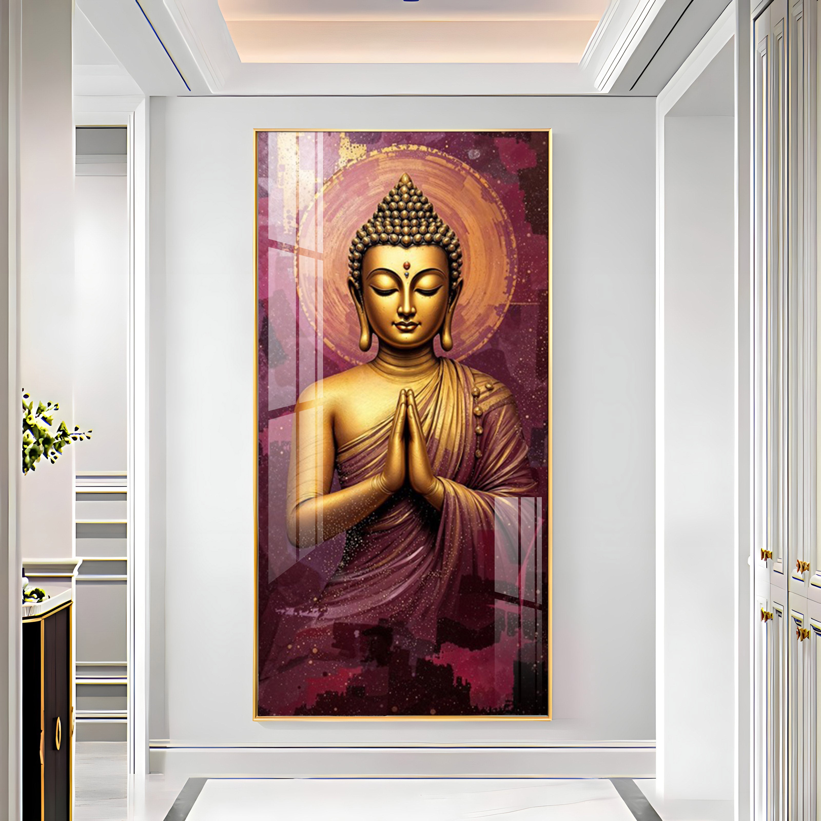 Buddha Is Praying Premium Acrylic Vertical Wall Art