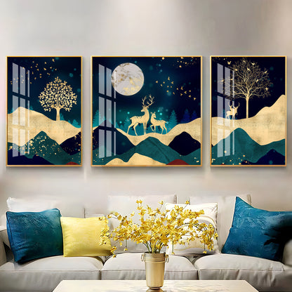 Glittering Night Premium Acrylic Wall Art (Set of 3)