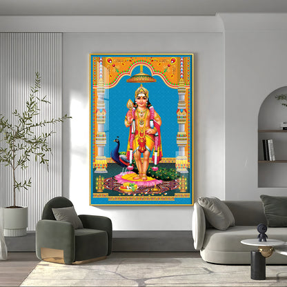 God Murugan Kartikeya Premium Acrylic Vertical Wall Art