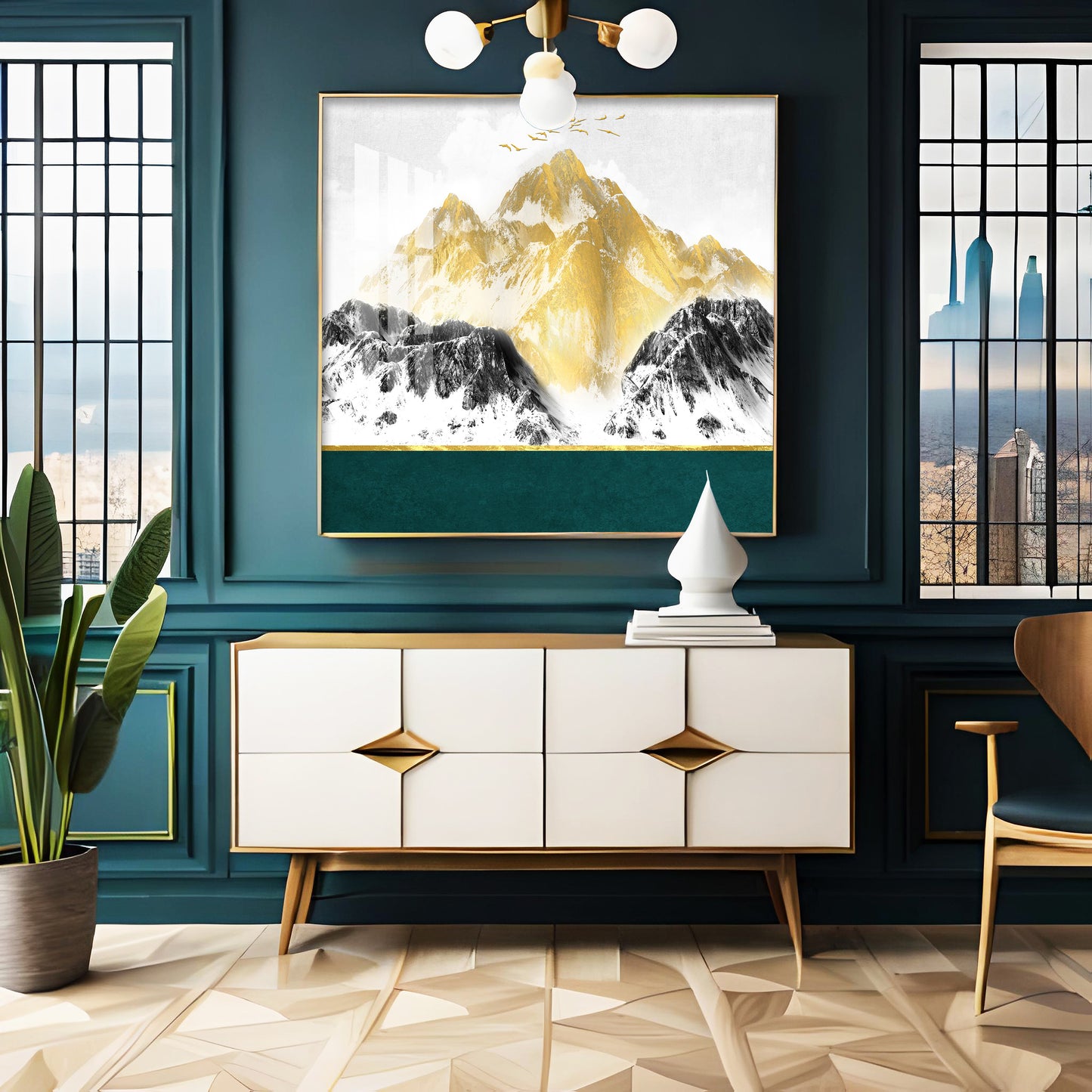 The Emerald Peak Acrylic Square Wall Art