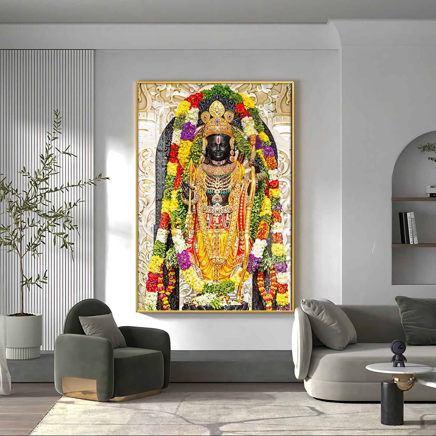 Shri Ram Janmbhoomi Portray Premium Vertical Wall Art