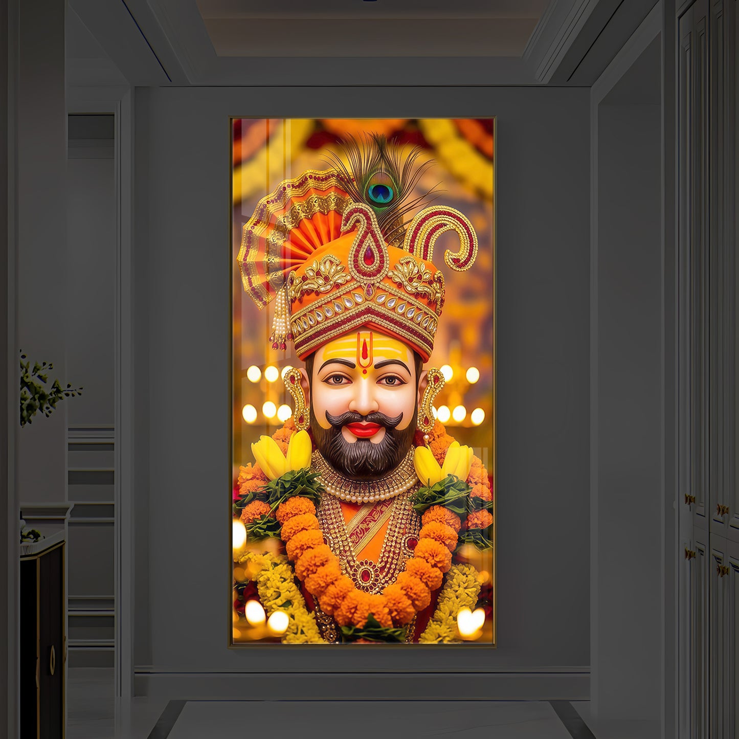 Hare Ka Sahara Modern Luxury Backlight Vertical Wall Art