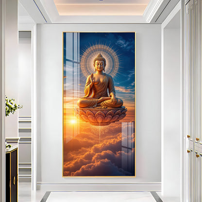Buddha In The Clouds Premium Acrylic Vertical Wall Art