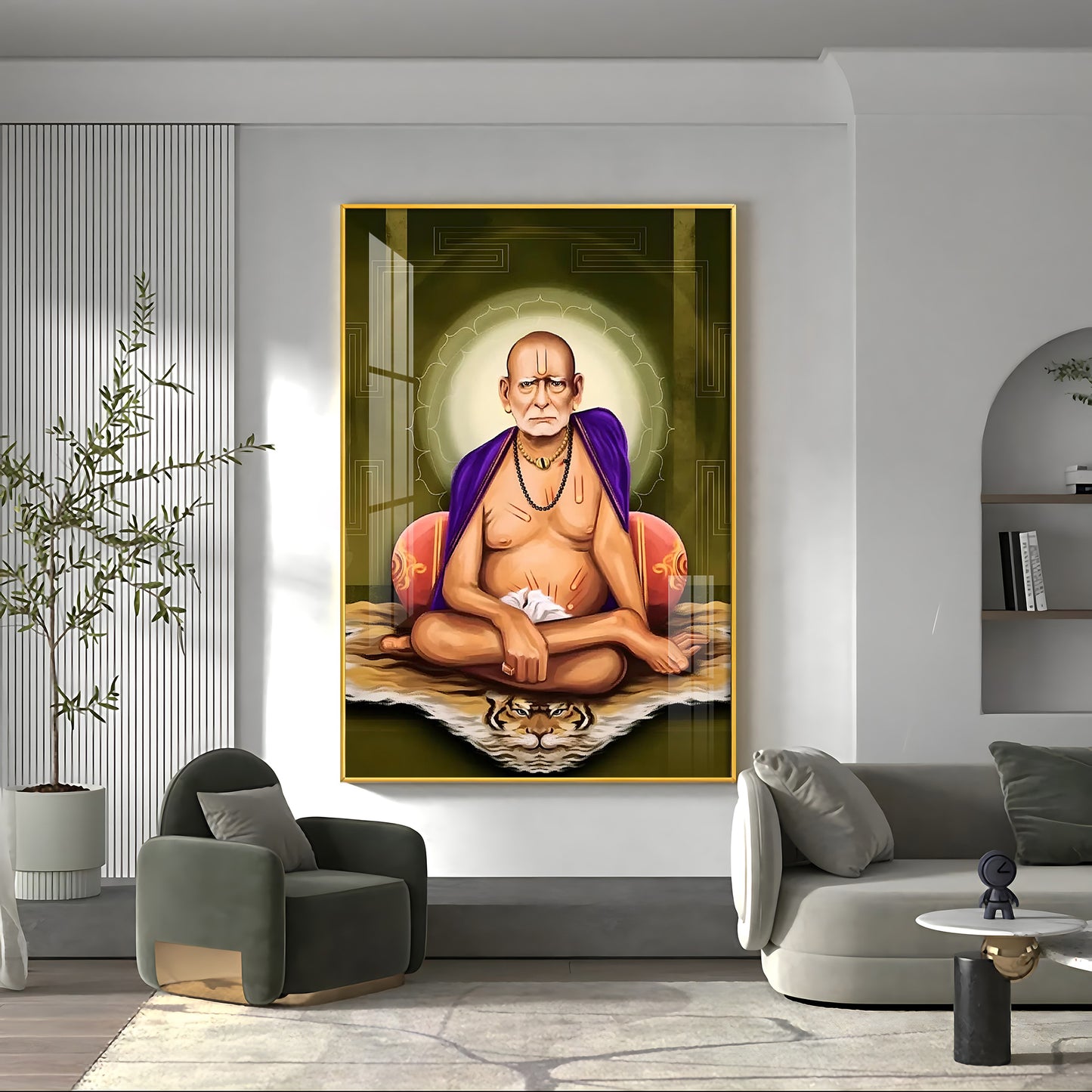 Contemplative Shri Swami Samartha Premium Vertical Acrylic Wall Art