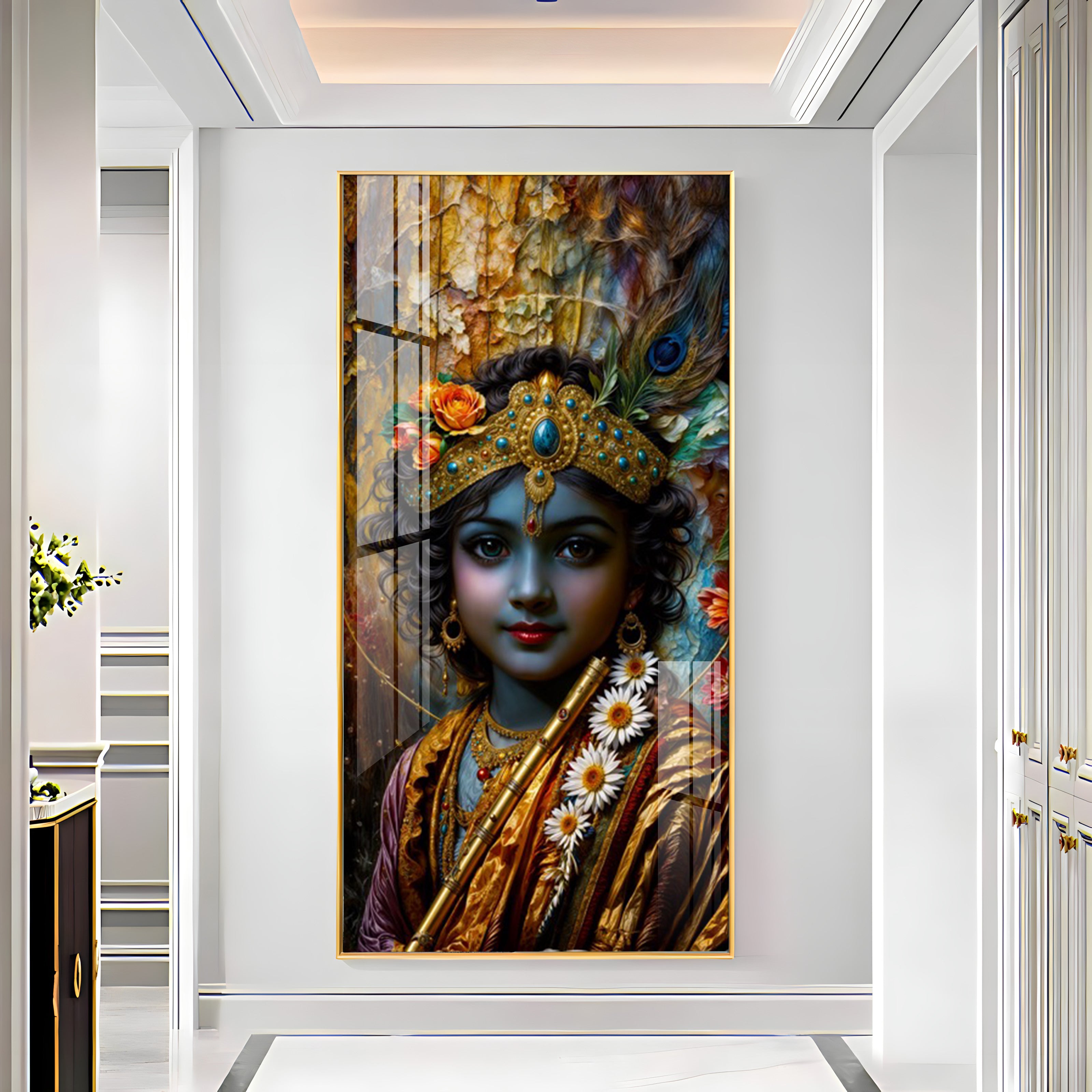 Krishna Essence Premium Acrylic Vertical Wall Art